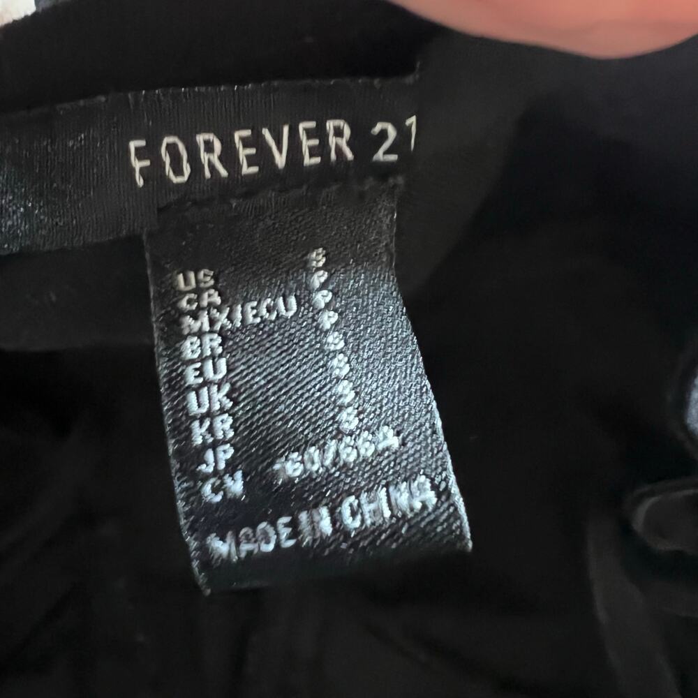 Forever 21 Ruched Jumpsuit Small Black Bustier Sweetheart Ankle Woven Cotton New - Picture 8 of 10